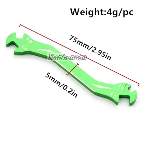 RC Multi-Function Wrench Turnbuckle Nut Ball Joint Remover 3mm 4mm 5mm 5.5mm Universal Repair Tool Aluminum Alloy for 1/10 1/8 1/24 Crawler Truck Off Road Car Boat Drone Airplane (Green) - color: Green