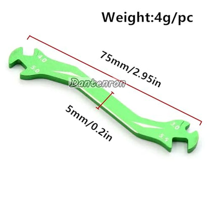 RC Multi-Function Wrench Turnbuckle Nut Ball Joint Remover 3mm 4mm 5mm 5.5mm Universal Repair Tool Aluminum Alloy for 1/10 1/8 1/24 Crawler Truck Off Road Car Boat Drone Airplane (Green) - color: Green