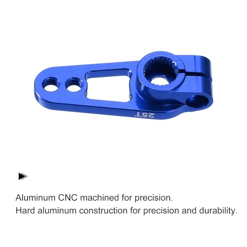 MECCANIXITY Aluminum Alloy 25T Steering Servo Single Sided Blue Arm Horn for DIY RC Car/Boat/Airplane Boat Accessories 2 Pcs - color: Blue