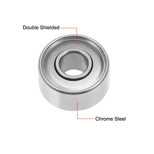 uxcell 693ZZ Deep Groove Ball Bearing 3x8x4mm Double Shielded Chrome Steel Bearings 5-Pack - size: 3mmx8mmx4mm
