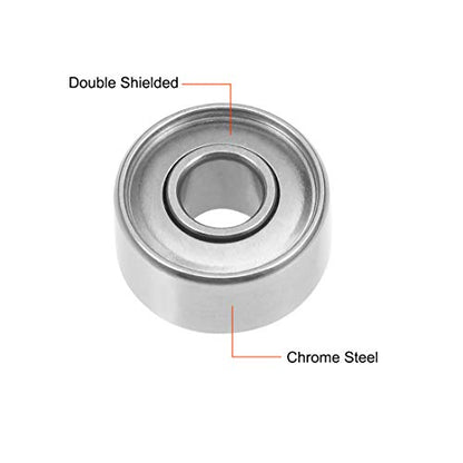 uxcell 693ZZ Deep Groove Ball Bearing 3x8x4mm Double Shielded Chrome Steel Bearings 5-Pack - size: 3mmx8mmx4mm