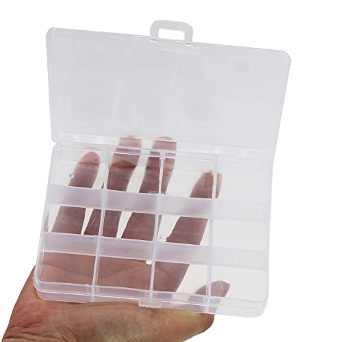 Small Plastic Organizer Box 10 packs12 Grids Clear Storage Container Jewelry Case with Fixed Dividers for Beads Art DIY Crafts Jewelry Fishing Tackles 5.04 * 3.82 * 0.87 inches - size: 10pcs 12 Grids Box