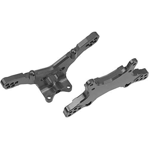 Metal Front & Rear Shock Tower RC Shocks Damper Mount Set Compatible with Losi 1/18 Mini-T 2.0 2WD Stadium RC Truck Hop-Up Parts (Black) - color: Black