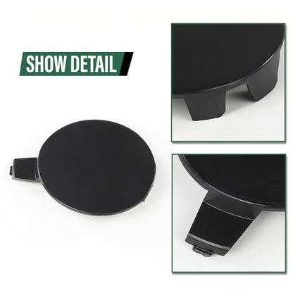 LQI Front Bumper Tow Hook Cover Cap Fit Tesla Model 3 2017-2023 | 146070100B, 108417300E Black Plastic - size: Front | Fit Tesla Model 3 2017-2023