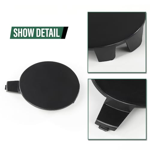 LQI Front Bumper Tow Hook Cover Cap Fit Tesla Model 3 2017-2023 | 146070100B, 108417300E Black Plastic - size: Front | Fit Tesla Model 3 2017-2023