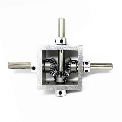 1:1 Right Angle Bevel Gearbox 1 Module 20 Teeth 90° Angle Drive Steering Gear Device Simple Mechanical DIY Module with 8mm Shaft - size: 8 mm shaft, style: 2 output shaft
