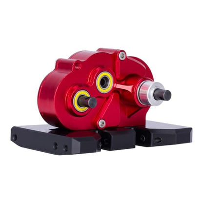Aluminum Lightweight Gearbox OD-3 Overdrive Transmission for 1/10 RC Crawler Car Axial SCX10 II VS4-10 LCG Chassis Straight Axle (Red) - color: Red