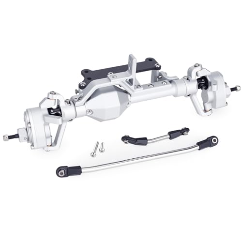  Front Rear Portal Axle Set CNC Aluminum & Brass 4WS Axles for 1/10 RC Crawler Axial Capra 1.9 UTB Cheater Rigs LCG Chassis Upgrade Parts (Silver Front Rear Kit) - color: Silver Front Rear Kit