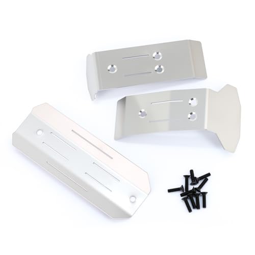 Stainless Steel Skid Plate Guard Upgrade Parts Compatible with 1/16 Mini-Maxx