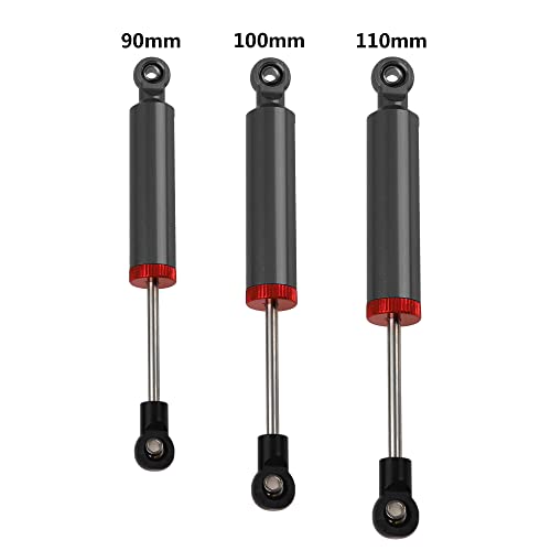 4Pcs RC Car Shocks Shock Absorber Internal Spring Shocks Damper Upgrade Parts Compatible with Axial SCX10 Traxxas TRX4 Redcat Tamiya 1/10 RC Crawler (Hole Distance:110mm, Black)