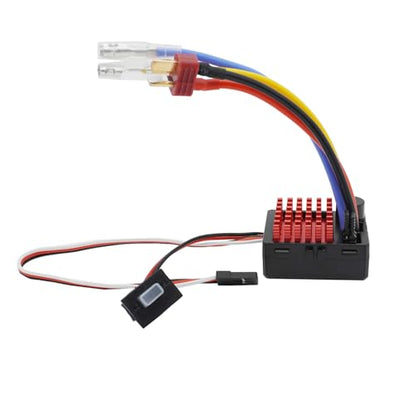60A Brushed ESC Electronic Speed Controller Waterproof for 1/10 RC Car RC Boat for use with 540/550 Motors (T Plug)