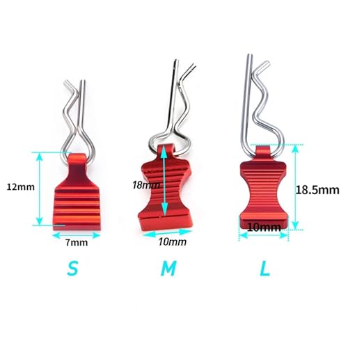 RC Car Replacement For RC Model Vehicle 1/5 1/6 1/8 1/10 1/12 1/18 1/24 4PCS R Body Clips With Pull Tabs Remote Control Car Parts(Red 3) - color: Red 3