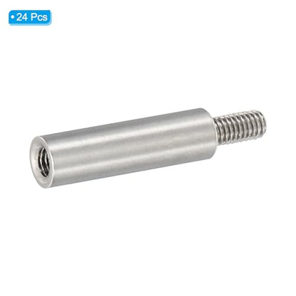 PATIKIL 24pcs M3 Standoffs, M3 18+6mm Spacer Standoffs Steel Threaded Standoffs Screws Kit 3mm ID 5mm OD Metric Male Female Thread Adapters for Circuit Board PCB RC Drones Motherboard - size: 18+6mm L