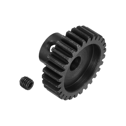 MECCANIXITY RC 32P Hardened Pinion Gear 5mm Shaft, 28T Motor Gears Carbon Steel for 1/10 RC Model Car Boat Drone - style: 28T