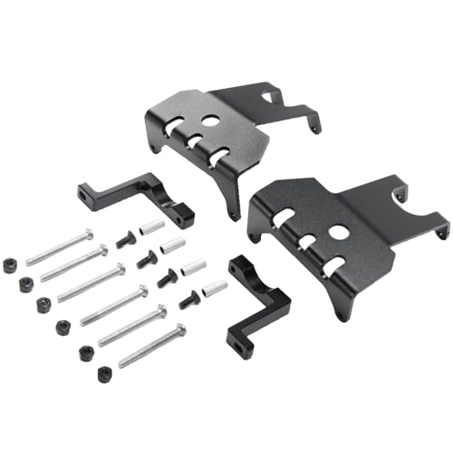 2PCS RC Car Aluminum Axle Protector Chassis Armor Front & Rear Skid Plate Compatible with 90018 90048 90053 1/10 RC Crawler Car Upgrades (Black) - color: Black