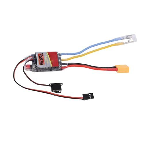 60A ESC RC Car Brushed Electric Speed Controller for 380 390 540 550 Motors, 2-3S Lipo Compatible with 1/10 1/12 1/16 Buggy Truck Crawler XT60