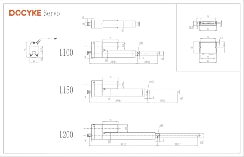 Digital Linear Servo Actuators, Long Stroke 100,150,200 mm, Signal for DIY Robot, Remote Control and Arduino PCB,for Fan Blades Cabinets Home Automation (200MM) - style: 200MM