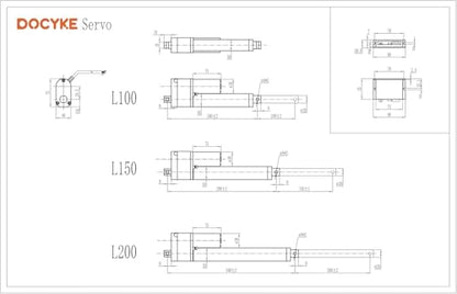Digital Linear Servo Actuators, Long Stroke 100,150,200 mm, Signal for DIY Robot, Remote Control and Arduino PCB,for Fan Blades Cabinets Home Automation (200MM) - style: 200MM