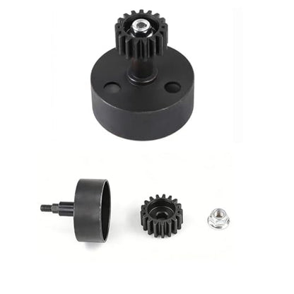 Alloy Clutch Bell and 17T Hardened Steel Pinion Gear Upgrade Set for 1/5 RC Hpi Baja 5B 5T 5SC - Enhanced Nut Fastening
