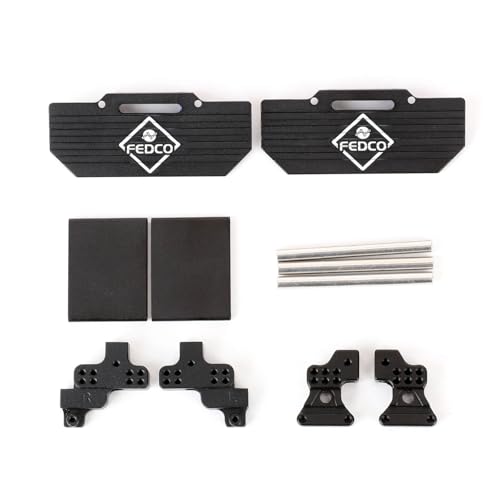 SCX24 Side Plate Rock Sliders ESC Battery Tray with Shock Mount Shock Tower ESC Mount Chassis Post SCX24 Chassis Upgrade Parts for Axial SCX24 LCG Chassis Upgrades 1/24 RC Crawler