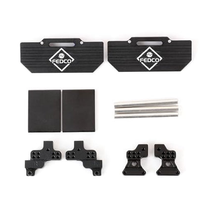 SCX24 Side Plate Rock Sliders ESC Battery Tray with Shock Mount Shock Tower ESC Mount Chassis Post SCX24 Chassis Upgrade Parts for Axial SCX24 LCG Chassis Upgrades 1/24 RC Crawler