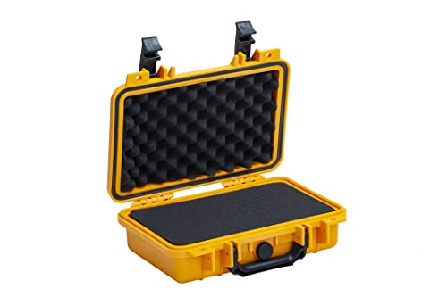 MEIJIA Portable All Weather Waterproof Protective Hard Case, Small Camera Case,Dry Case with Customizable Foam,Fit Use of Drones, Camera,Equipments, 11.65 ”x8.35”x3.78” - color: Yellow