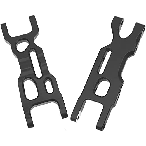 Metal Front & Rear Suspension Arms A-Arms Set Compatible with Losi 1/18 Mini-T 2.0 2WD Stadium RC Truck Hop-Up Parts (Black) - color: Black