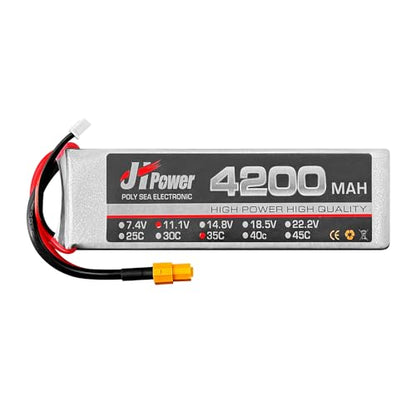 HAWK'S WORK 11.1V Lipo Battery 4200mAh 3S 25C, Rechargeable Battery with XT60 Plug for Drone Multirotor RC Plane Boat Truck | High discharge 35C, stable output, durable LiPo, compatible with RC cars/boats/planes/drones