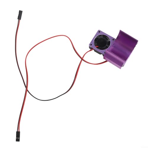 Aluminum RC Motor Heat Sink with Dual 30mm Cooling Fans 1: 10 Cars Compatible Having 540 550 Brushed 3650 3660 Brushless Motors Red(Purple) - color: Purple