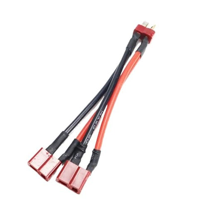3Pcs Parallel Connector Cable Dual Extension Y Splitter 14Awg 10cm Silicone Wire T Harness For RC Motor (T 1 male - 2 female) - color: T 1 male - 2 female