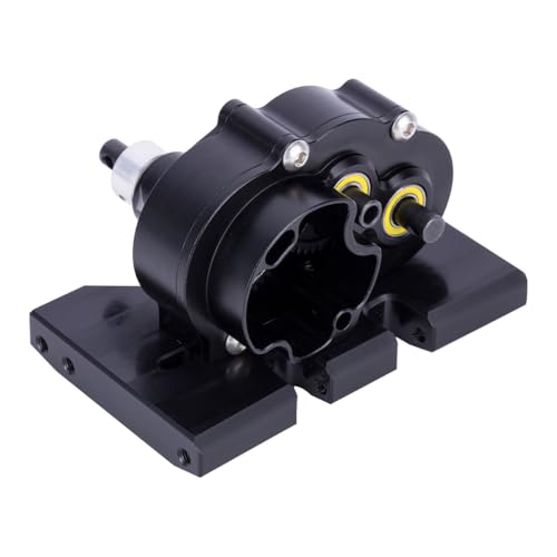 Aluminum Lightweight Gearbox OD-3 Overdrive Transmission for 1/10 RC Crawler Car Axial SCX10 II VS4-10 LCG Chassis Straight Axle (Black) - color: Black