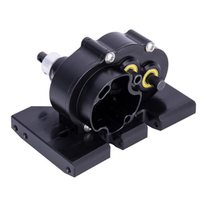 Aluminum Lightweight Gearbox OD-3 Overdrive Transmission for 1/10 RC Crawler Car Axial SCX10 II VS4-10 LCG Chassis Straight Axle (Black) - color: Black
