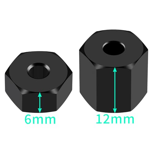 7mm to 12mm Wheel Hex Hub Adaptor for 1/16 Losi,1/16 Summit, E-Revo RC Car(12mm)