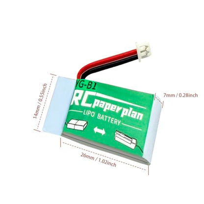 HAWK'S WORK 2 Pcs 3.7V Lipo Battery, 150 mAh Rechargeable Lithium Polymer Battery for RC Plane Helicopter Drone All Models & Toys (PH1.25 Connector) - size: 150mAh-PH1.25