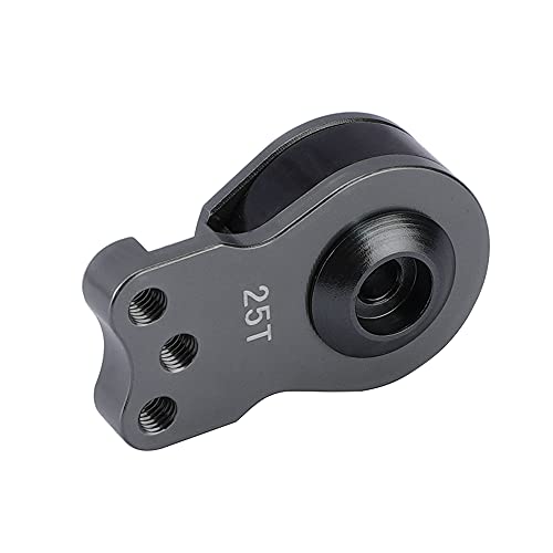 DJX Aluminum 25T Servo Saver 3 Holes Adjustable Hi-Torque Servo Horn for 1/8 1/10 Remote Control Car Boat (Titanium) - color: Titanium