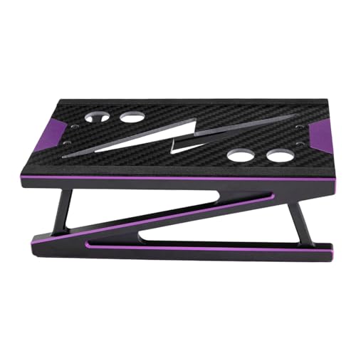 RC Car Model Stand Aluminum Repair 1/8 1/10 Scale Model Work Stand Mat for Buggies and Trucks- Purple - color: Purple