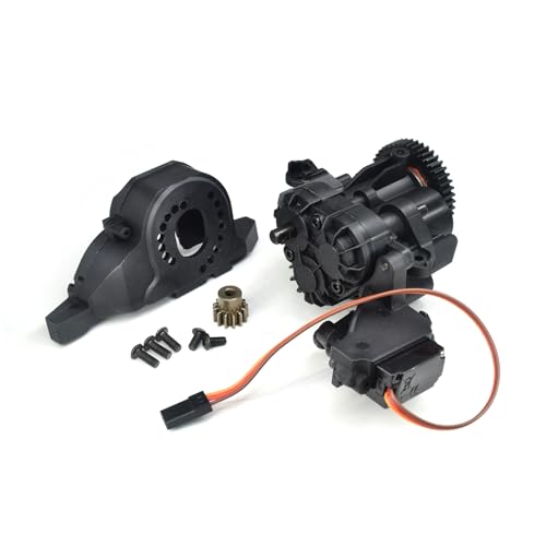 Metal 2 Speed Transmission Gearbox with Internal Gears Set for Traxxas 1/10 TRX-4 TRX-6 RC Crawler Car Upgrade Parts(Black)