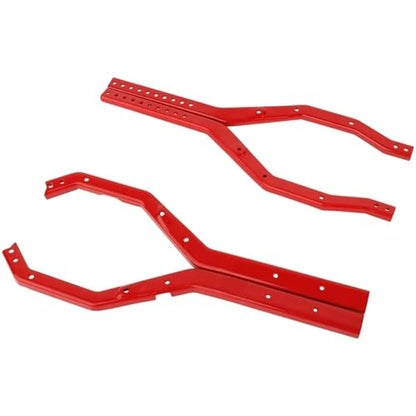 for Axial for SCX10 III for Gladiator for Wrangler 1/10 Heavy Duty Wheelbase Adjustable Metal for Chassis Frame Rail Set RC Crawler Upgrade Part RC Car Upgrade Part(Red) - size: Red