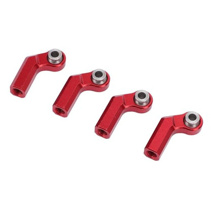 4PCS RC Link Rod Ends M4 Curved CW Alloy 7mm Ball Head Set Steering Upgrade Replacement Parts for 1/10 Scale Model Cars with Clockwise Thread Design Enhanced Performance (Red) - color: Red
