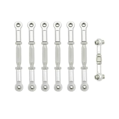 RC Tie Link Rods Compatible with for traxxas for Slash 4X4/2WD 1/10 RC Car Upgrade Parts 1 Set 7 Pcs Metal Turnbuckle Camber Link End Adjustable Kit(Silver) - color: Silver