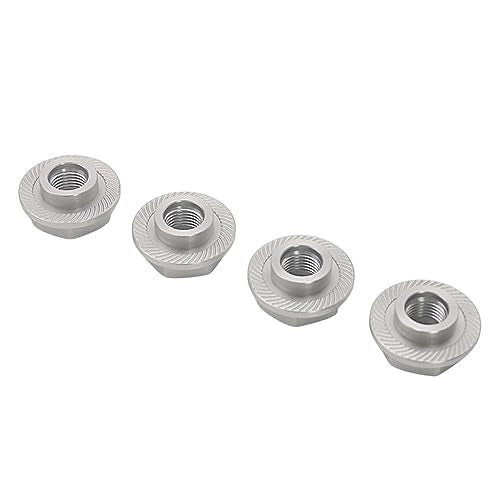 24mm CNC Metal Wheel Tire Adapter Front Rear Tyre Nut Cap 4pcs Silver | for 1/5 Scale TRAXXAS X-MAXX XMAXX 6S 8S Truck Rc Car Racing Toys Parts - color: Silver