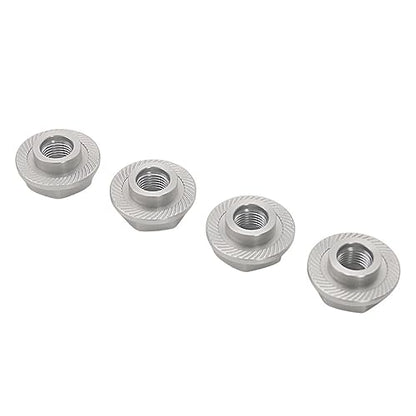 24mm CNC Metal Wheel Tire Adapter Front Rear Tyre Nut Cap 4pcs Silver | for 1/5 Scale TRAXXAS X-MAXX XMAXX 6S 8S Truck Rc Car Racing Toys Parts - color: Silver