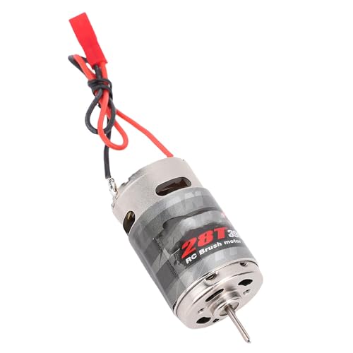 VINGVO 390 Brushed Motor, 28T High Speed RC Motor with Blue Heatsink, Universal Direct Solder Tabs for 1:10 1:12 :14 :16 :24 RC Crawler Cars