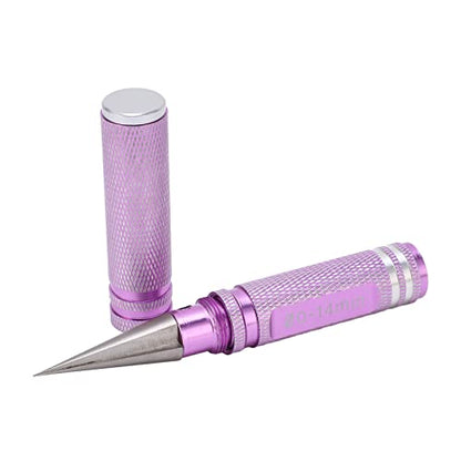 0-14mm Universal RC Reamer Hole Puncher with Aluminum Alloy Handle, Curved Scissor Drills Set for RC Car Truck Drone Body Shell Mounting (Purple) - color: Purple