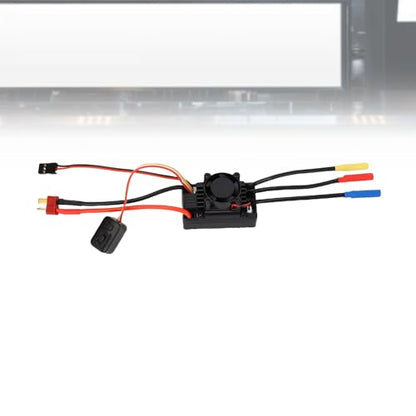 60A Brushless ESC with Fan, Water Dust Proof, 1:10 RC Short Course Truck Buggy ESC for All Weather Racing