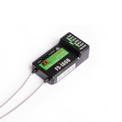 JeeFly FS-iA6B Receivers 6-Channel 2.4GHz Receiver with PPM/iBus Dual Antenna AFHDS2A Compatible with FS-i6/i6X/i10 Transmitters for RC Drones, Airplanes & Helicopters