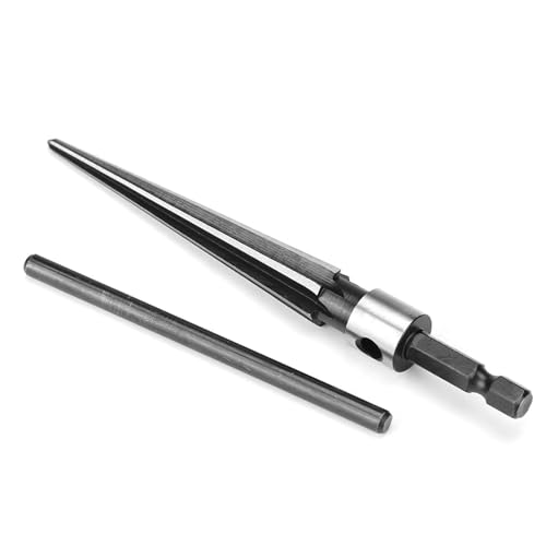 Dioche 3 Degree Reamer Bridge Pin Hole Handheld T Shape Tapered Hex Reamer - Lightweight Carbon Steel Tool for Easy Taper Holes & Screw Sinking, Compact & Removable Handle