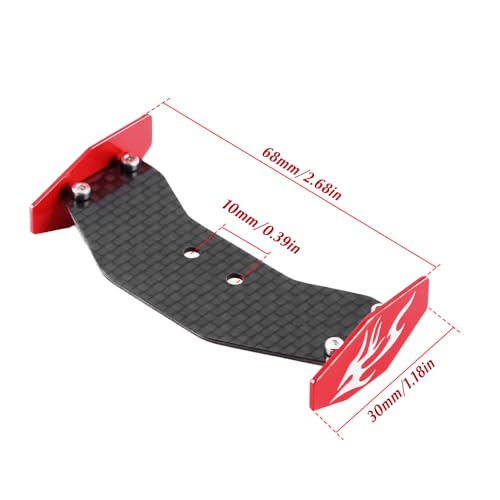GLOBACT RC Tail Wing Carbon Fiber for Losi 1/24 Micro-B 2WD Buggy (Red) - color: Red