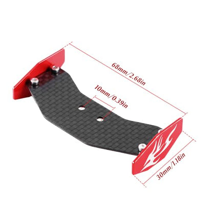 GLOBACT RC Tail Wing Carbon Fiber for Losi 1/24 Micro-B 2WD Buggy (Red) - color: Red