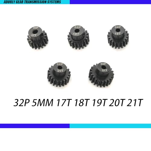 32P 5mm Pinion Gear Set 17T 18T 19T 20T 21T for Arrma 4s 3s Mega Typhon Senton Fury Vorteks Grom Gorgon Granite Big Rock Kraton Mojave Outcast Infraction Upgrade Parts